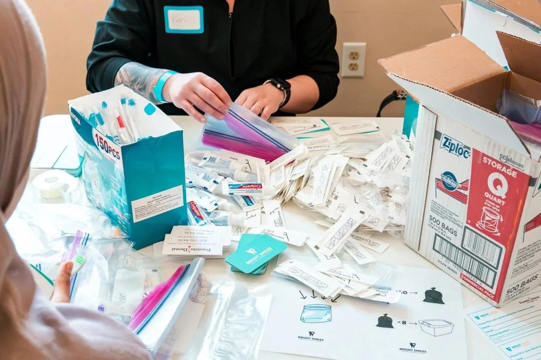 Bright Smiles team working with community partners